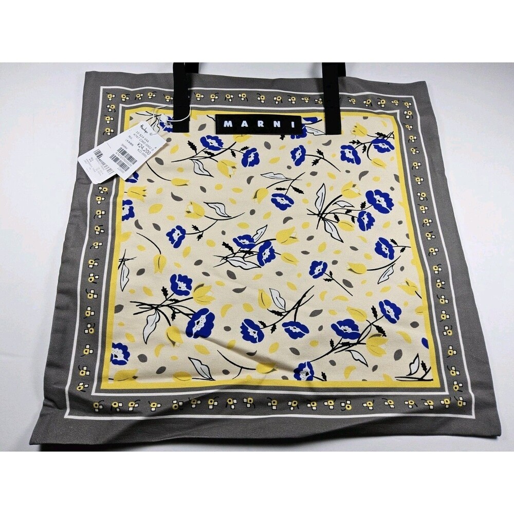 Marni Market Flower Cafe Collection Bandana Tote Bag Citrin